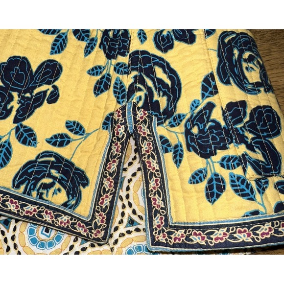 Appleseed's Reversible Quilted Yellow‎ Floral Geo Cotton Button Jacket Women's L - Picture 9 of 11